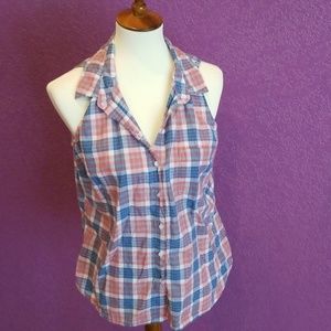 Plaid sleevless top